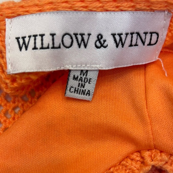 Willow & Wind Orange Crochet Bralette Cotton Knit Crop Top 🧡🧡 - Picture 5 of 6